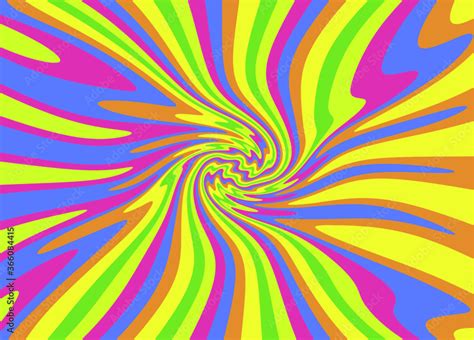 Trippy Retro Background For 60s 70s Parties With Bright Acid Rainbow