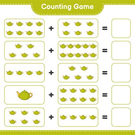 Premium Vector Counting Game Count The Number Of Tea Pot And Write