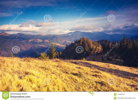 Magical Mountains Landscape Stock Image Image Of Place Forest 110000157