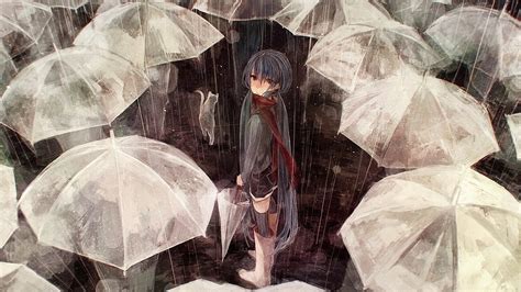 Anime Girls Umbrella Rain Vocaloid Hatsune Miku Hd Wallpapers Desktop And Mobile Images