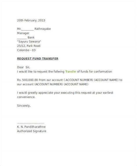 A letter of inquiry is integral in securing many things such as money for a project from a foundation these templates offer a great way to efficiently come up with an excellent letter of inquiry definition. 13+ Fund Transfer Letter Templates - PDF, Doc, Apple Pages ...