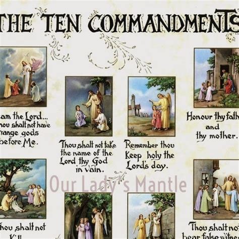 The Ten Commandments Print 8x10 Catholic Picture Print From Etsy