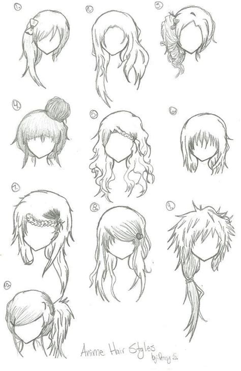 Anime Curly Hairstyles For Girls Hair How To Draw Hair Drawings