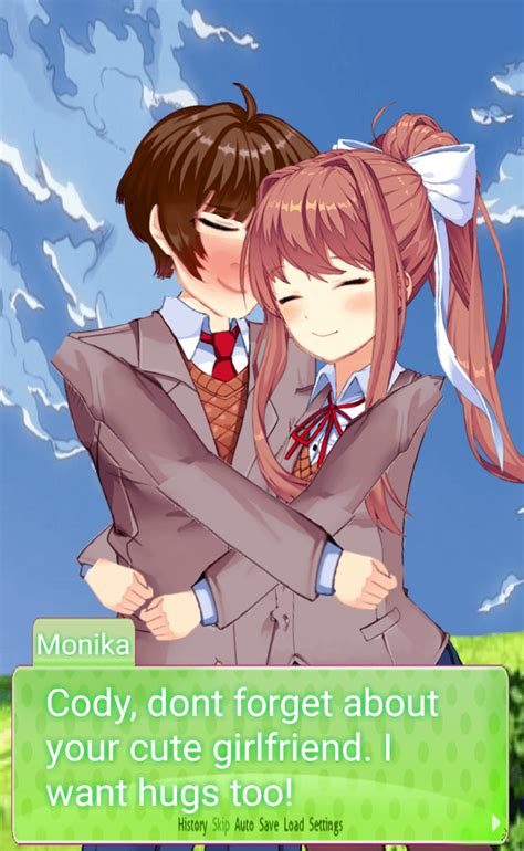 Monika Gets A Hug From The Player Rddlc