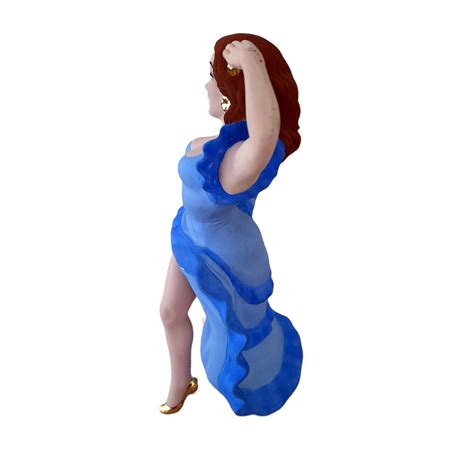 Holland Mold Ceramic Dancing Girl Wearing Blue Dress Figurine