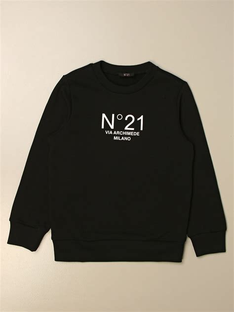 N° 21 N ° 21 Cotton Sweatshirt With Logo Black N° 21 Sweater