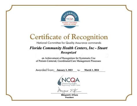 Recognition Achieved Florida Community Health Centers Inc Sustains