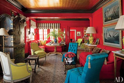 Audacious Red Rooms From The Pages Of Architectural Digest Living
