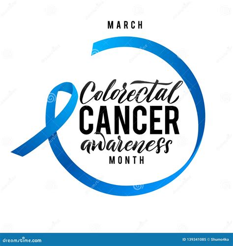 Colorectal Cancer Awareness Month Vector Illustration Stroke Blue