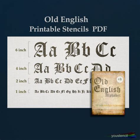 Old English Lettering Stencil St55 Etsy