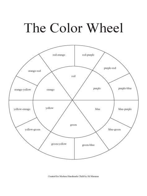 Color Wheel Chart Template Fillable Printable Pdf Forms 76120 Hot Sex