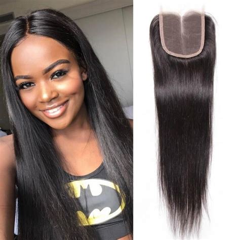 Brazilian Straight Body Wave Lace Frontal 4x4 Free Middle Three Part