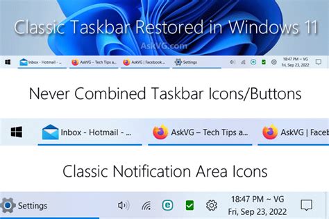 How To Restore Or Enable Classic Taskbar In Windows 11 All Versions