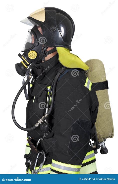 Firefighter In Breathing Apparatus Stock Photo Image Of Department
