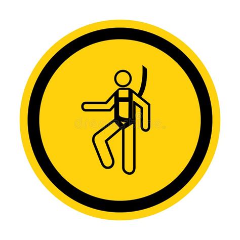 Symbol Wear Safety Harness Sign Isolate On White Backgroundvector