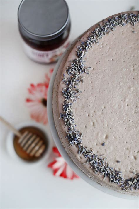 Before finishing with sour cream topping. Lavender Honey Cheesecake | Cheesecake recipe using sour ...