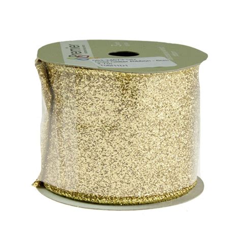 Gold Glitter Ribbon 6cm X 27m