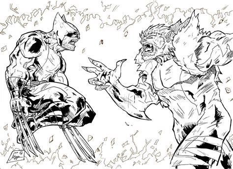 Wolverine Vs Sabretooth Inks By Jey2k On Deviantart