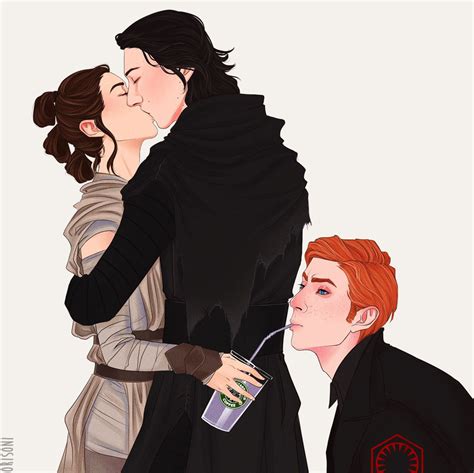 Love This Reylo Kissing With Hux Just Hanging Out Kylo Rey Kylo Ren