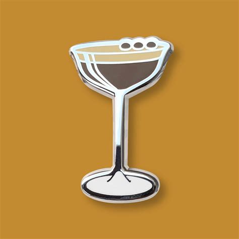 Espresso Martini Cocktail Pin Classic Cocktail Enamel Pin T For Bartender Vodka Cocktail