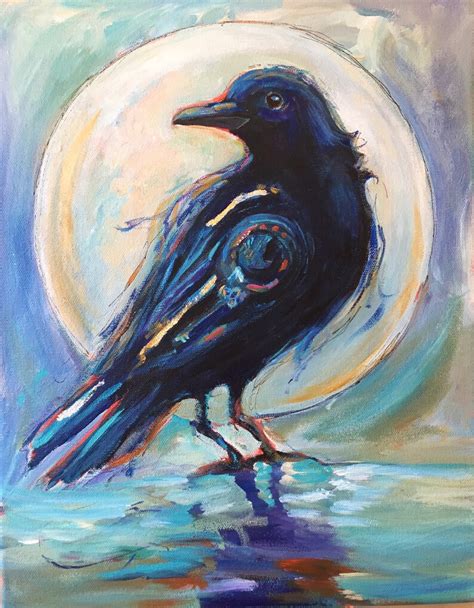 Crow Art Spirit Animal Crow Painting Print Spiritual Art The Etsy Canada