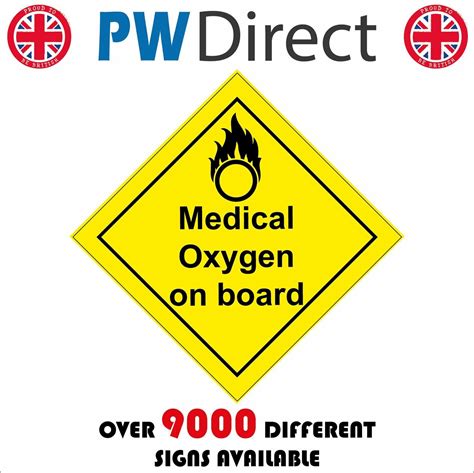 Ha239 Medical Oxygen On Board Sign Transport Road Carriage Container