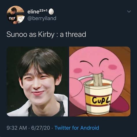 Sunoo smiles a lot when he covers bts' boy with luv. sunoo as kirby : a thread