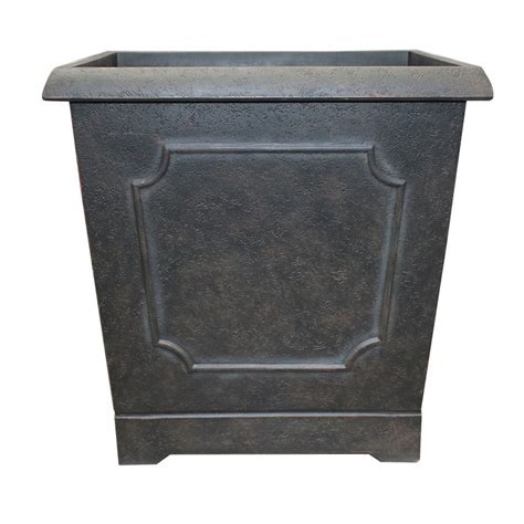 1575 In W X 1575 In H Rust Fiberglass Planter Square