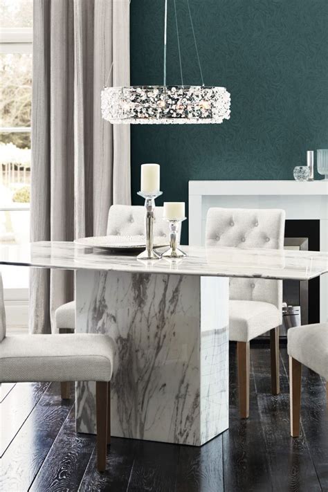 They demonstrate that your family is close because you eat together. Jura White Marble Dining Table By Alfrank | Dining room ...
