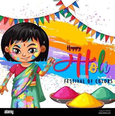 Holi Indian Festival Poster Design Illustration Stock Vector Image