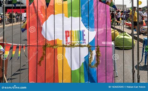 pride africa banner displayed during south africa gay pride march johannesburg south africa