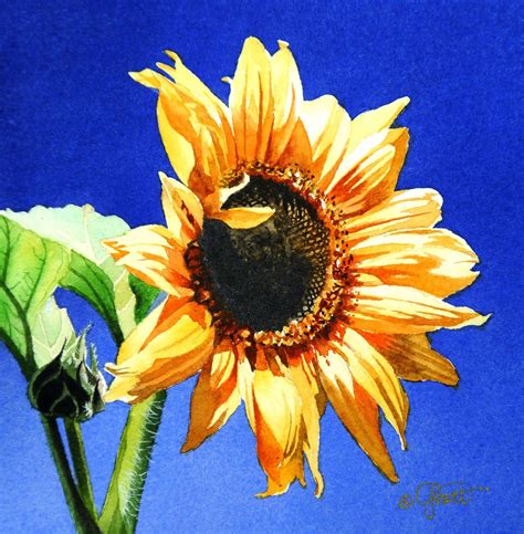 Watercolour leaf bookmarks from red ted art. Contemporary Realism: Sunflower, New Watercolor & New ...