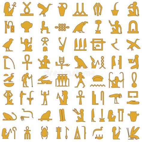 egyptian hieroglyphs decorative set 1 stock vector illustration 31775054