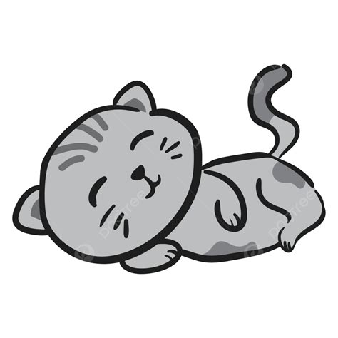 귀여운 잠자는 고양이 일러스트 디자인 벡터 페인트 삽화 캐릭터 Png 일러스트 및 벡터 에 대한 무료 다운로드 Pngtree