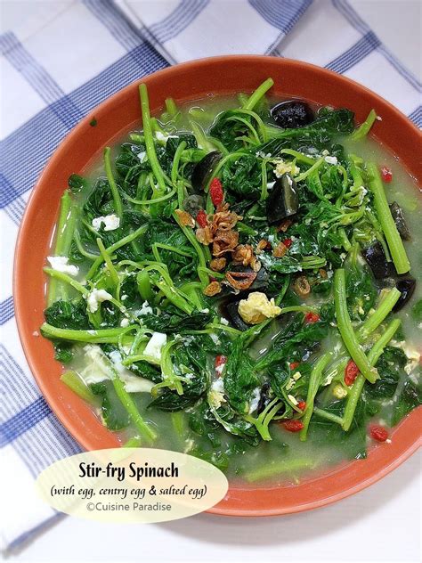 * save time by purchasing cleaned, packaged spinach in the produce section of the grocery store. 2 recipes Chinese Spinach With 3 Eggs + Yin Choy ...