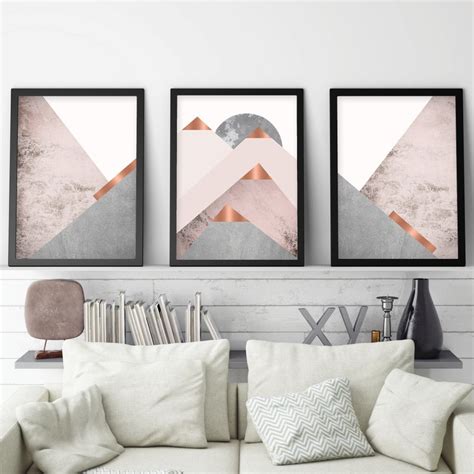 Downloadable Blush Pink Grey And Copper Scandinavian Mountains Etsy