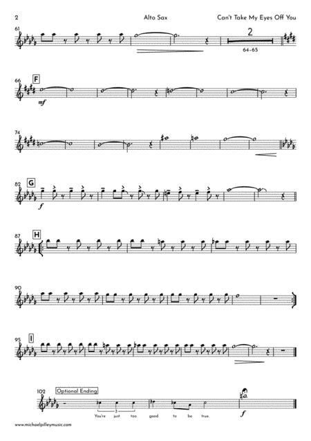 Cant Take My Eyes Off Of You Frankie Valli 4 Horns Music Sheet Download