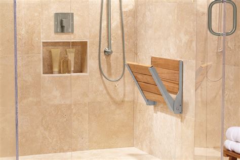 Moen Dn7110 Home Care Wall Mounted Teak Wood Aluminum Folding Shower