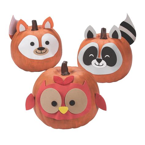 Woodland Animal Pumpkin Decorating 6 Craft Kits 6 Pieces