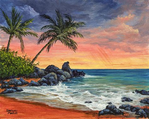 Makena Beach Sunset Painting By Darice Machel Mcguire