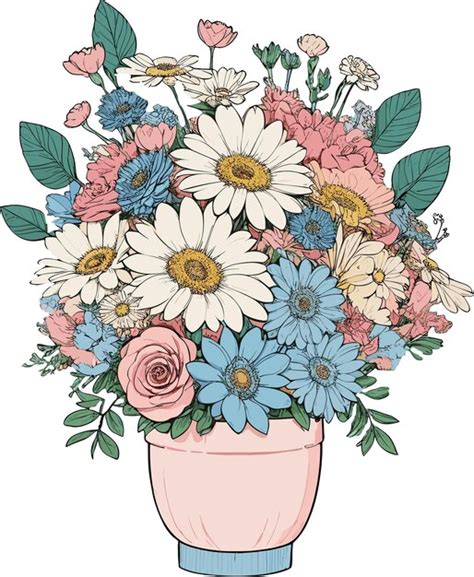 Premium Vector Cartoon Cute Flower Bouquets Clipart Flower Vector