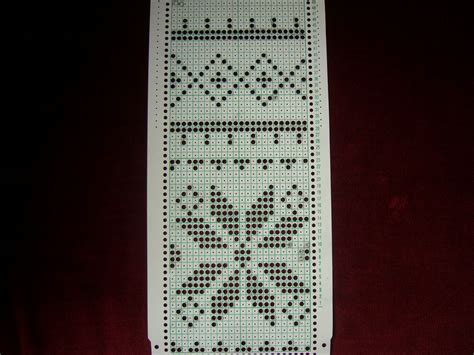 punch card for fair isle technique machine knitting punch cards knitting tutorial