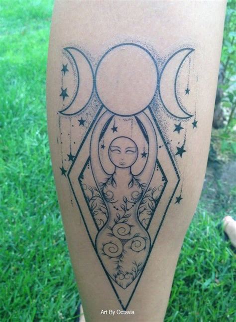 Goddess Tattoo Temporary Tattoo Moon Tattoo Goddess