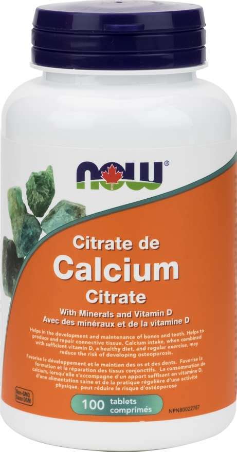 Now Calcium Citrate With Minerals And Vitamin D 100 Tablets Your