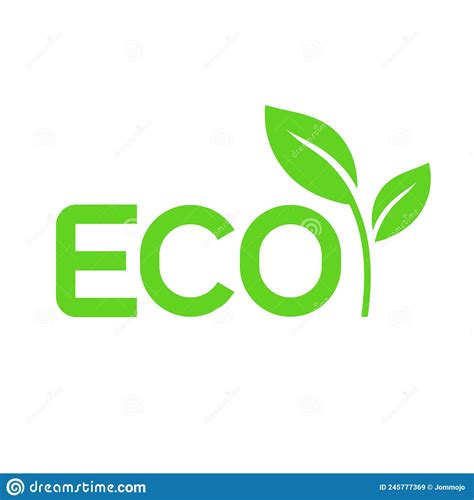 Eco With Leaf Icon Ecology Green Energy Eco Friendly Saving