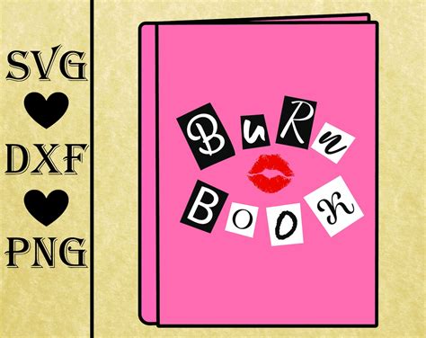Burn Book Svgdxfpng Mean Girls Svg Dxf Png D Animation Etsy