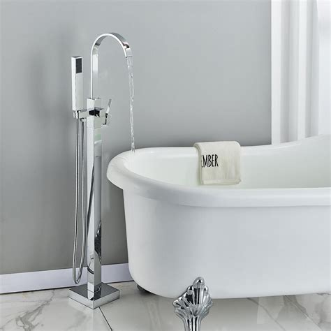 Augusts Floor Mounted Freestanding Tub Fille With Hand Shower Wayfair