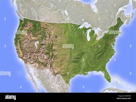 Usa Shaded Relief Map Stock Photo Alamy