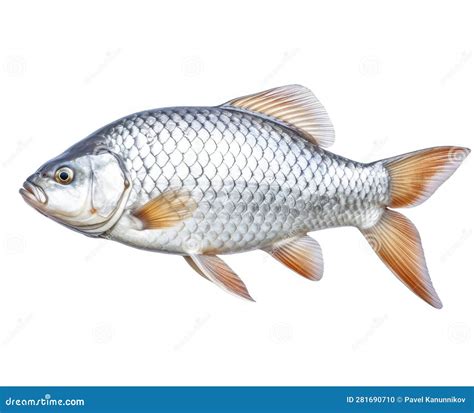Isolated Crucian Carp A Kind Of Fish From The Side Live Fish With