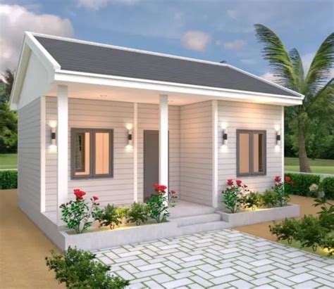 23x20 Feet Small House Design 7x6 Meter One Bedroom Gable Roof A4 Hard